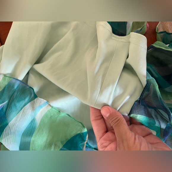 Tadashi Shoji 100% Silk Flowy Abstract Strapless Grown Size 14 - Picture 7 of 15